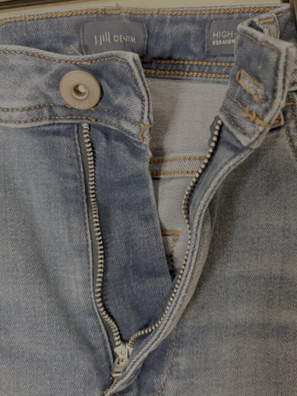 💥SOLD💥Size 8 Set J.Jill Jeans: High-Rise, Straight Leg Ankle Length, Cuffed - Picture 4 of 13